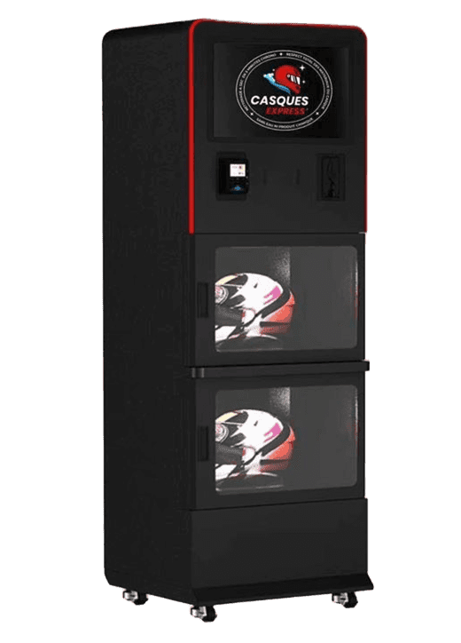 Borne Casques Express en action